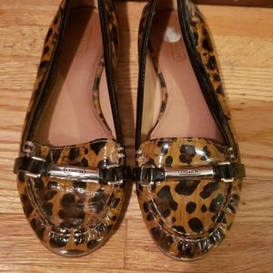COACH Patent Leather Cheetah Animal Print FLATS